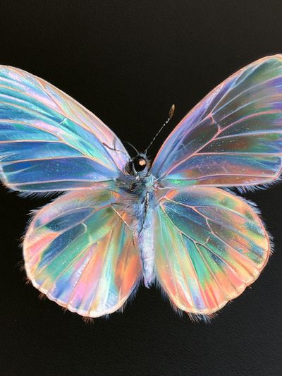 Iridescent Butterfly Illustration Poster. poster
