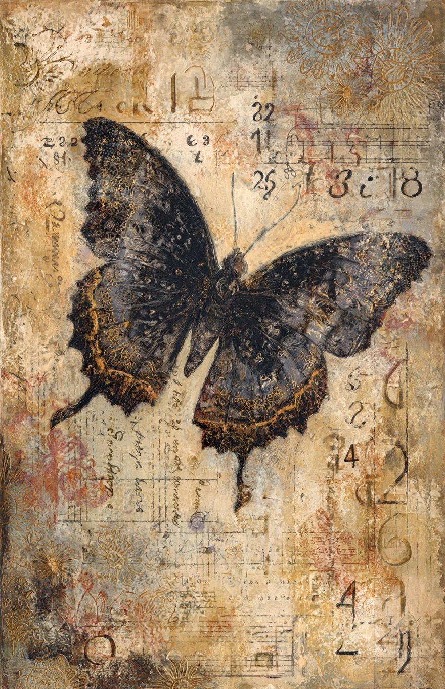 Butterfly Collage Vintage Print. poster — animals art