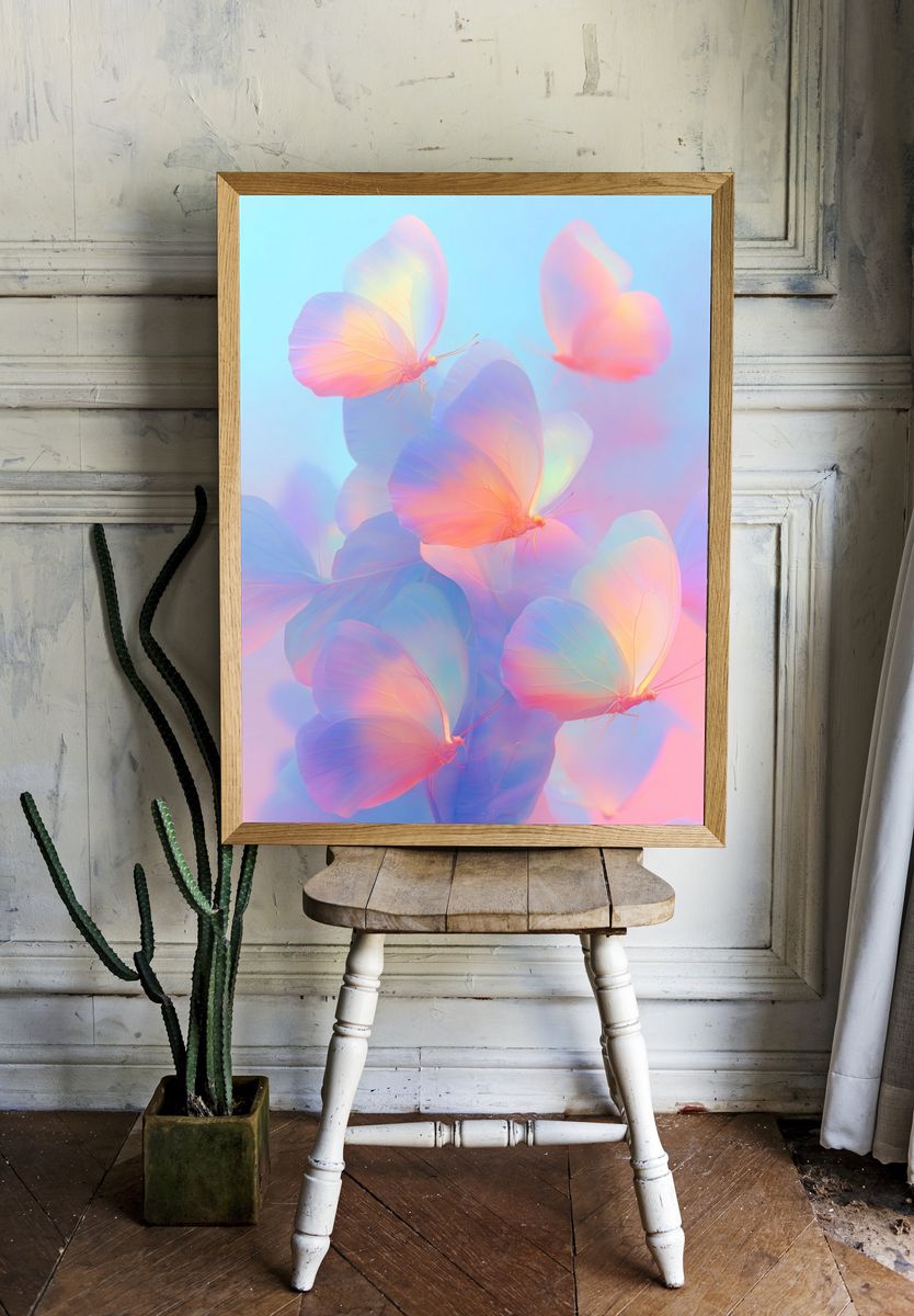 Pastel Butterfly Dream Poster room preview