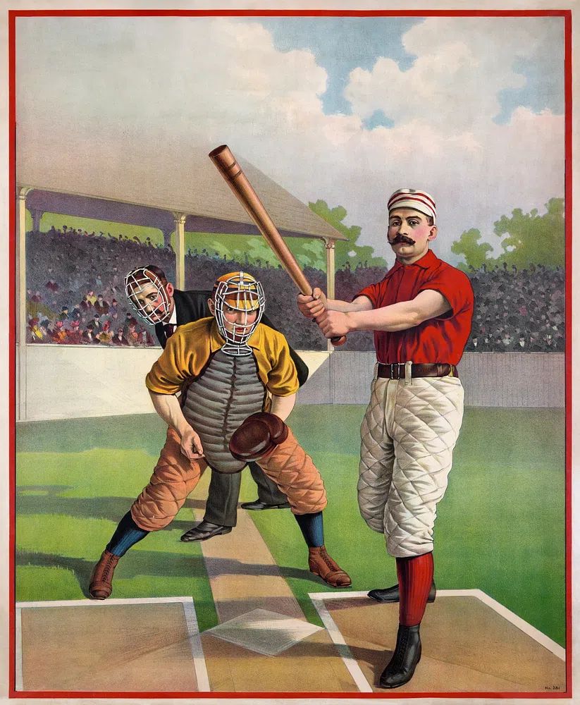 Vintage Baseball Players — Retro Print. poster — vintage art
