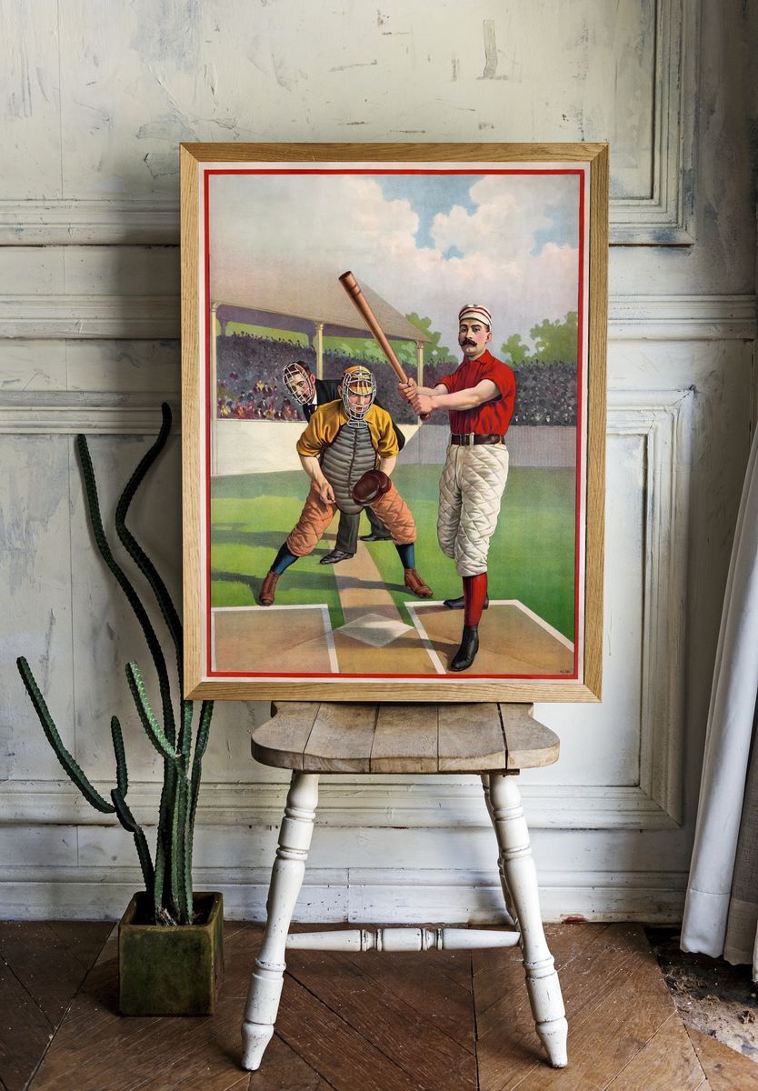 Vintage Baseball Players — Retro Print. — room view 1