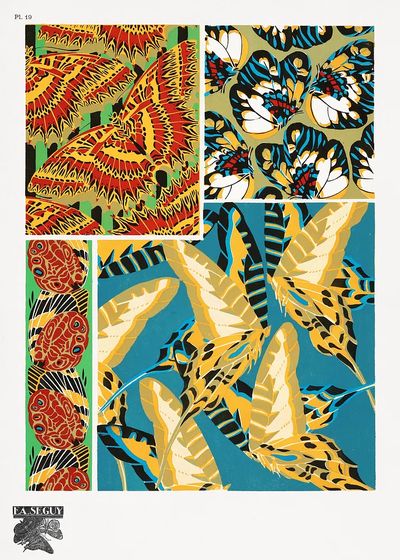 Butterfly Patterns — Vintage Print. poster print