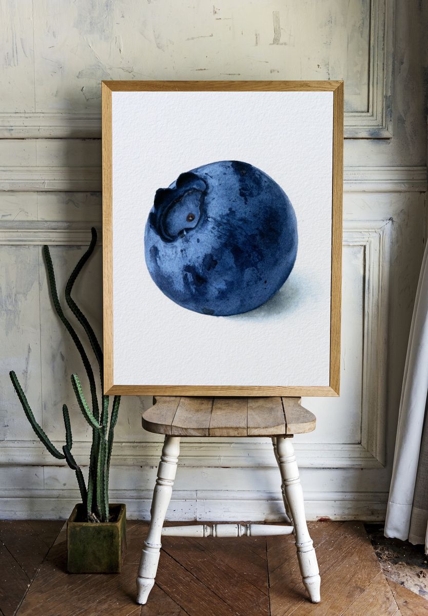 Blueberry Watercolor Print. — room view 1