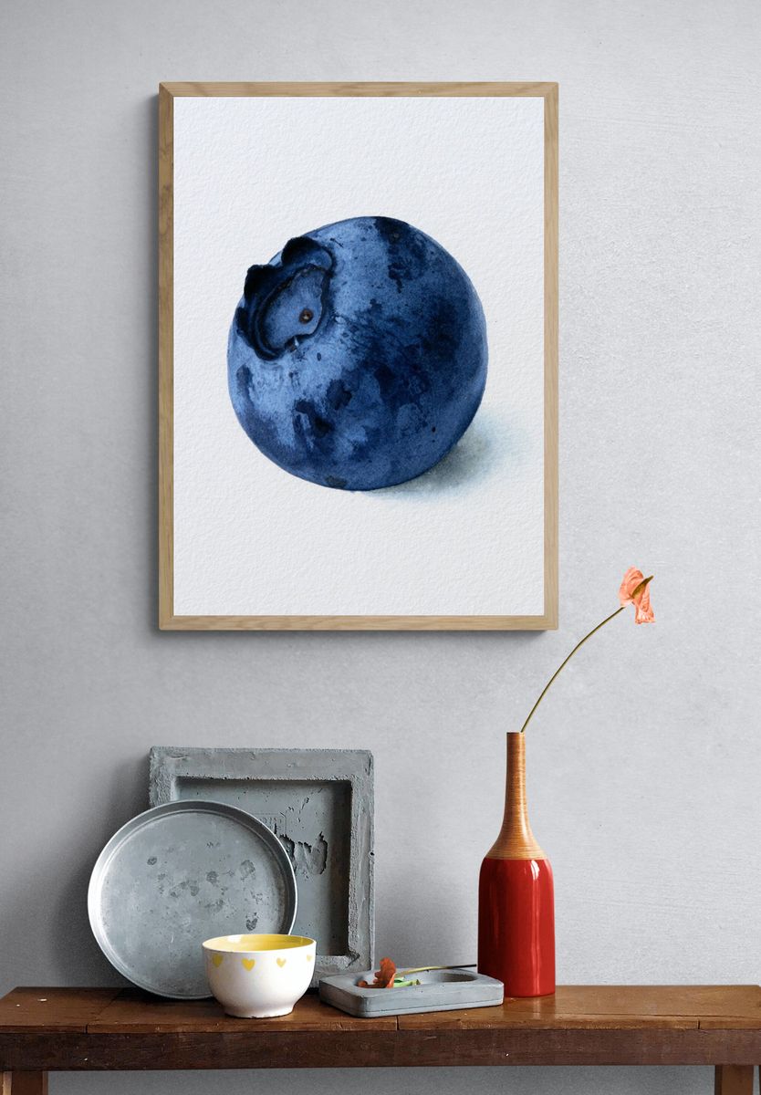 Blueberry Watercolor Print. — room view 3