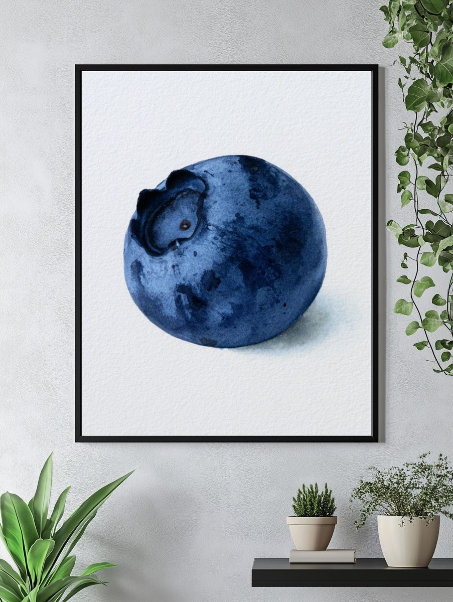 Blueberry Watercolor Print. — room view 4