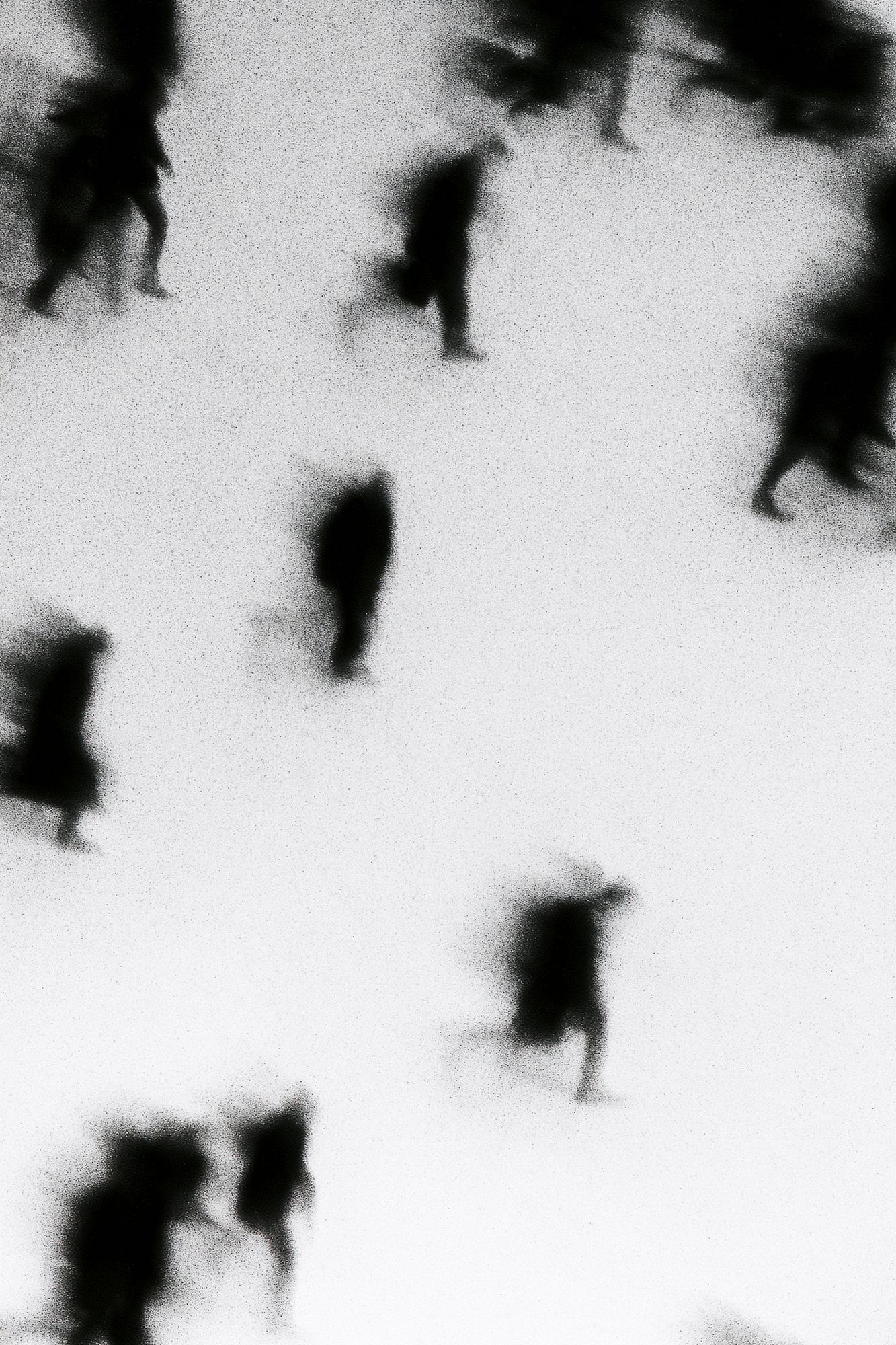 Blurred Figures Black-White Poster. poster — photography art