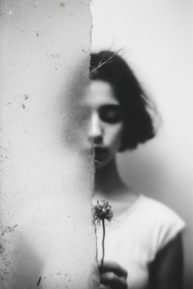 Blurred Portrait Black-White Print. poster — photography art