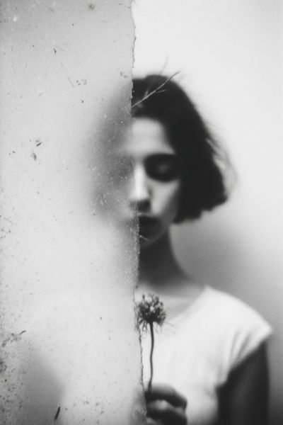 Blurred Portrait Black-White Print.