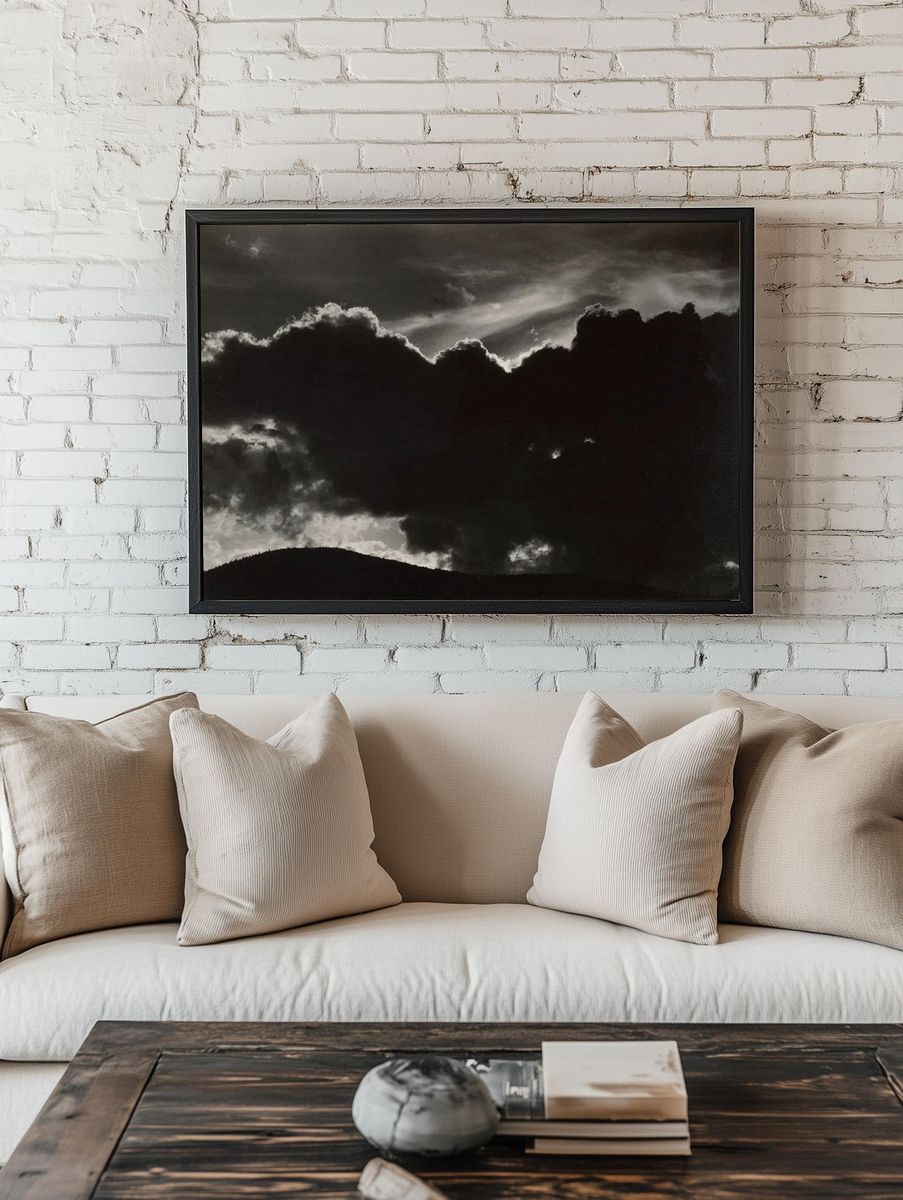 Dramatic Clouds — Black-White Print. — room view 1