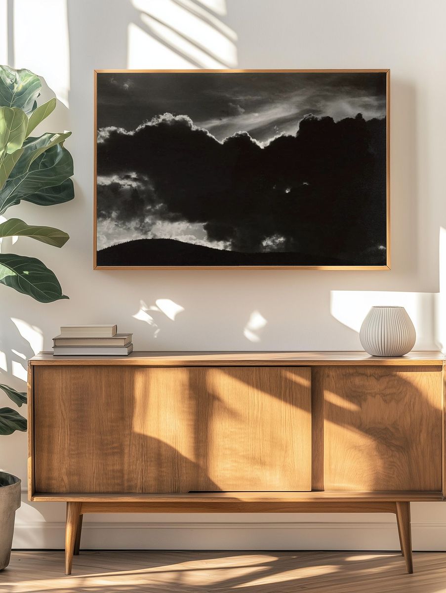 Dramatic Clouds — Black-White Print. — room view 3
