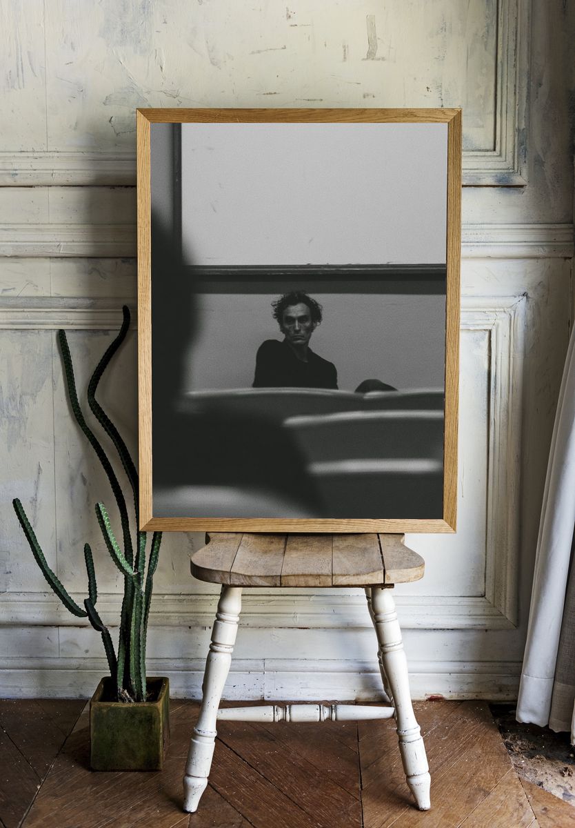 Moody Black and White Portrait Poster. — room view 1