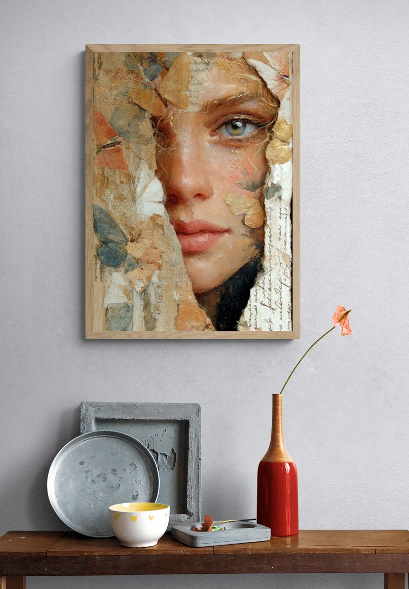 Butterfly Woman — Fine Art Print. — room view 3