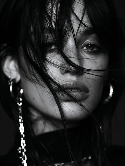 Moody Black and White Portrait Poster.
