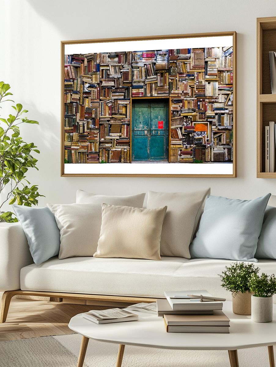 Bookshelf Wall — Photography Print. — room view 2