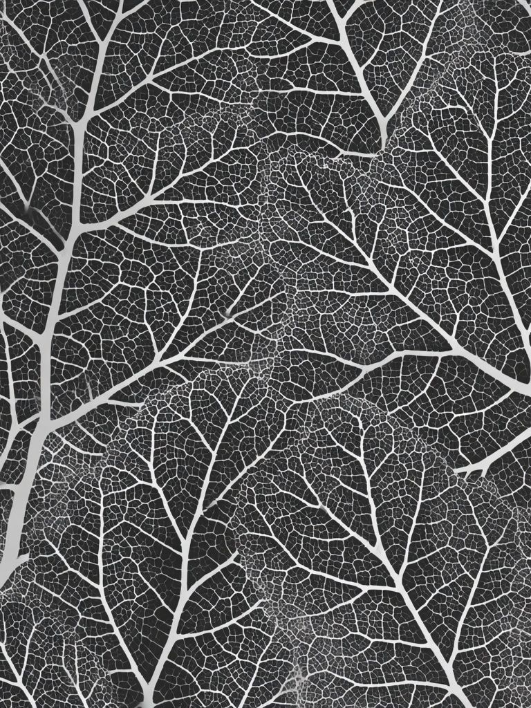 Black and White Leaf Pattern Poster. poster — botanical art