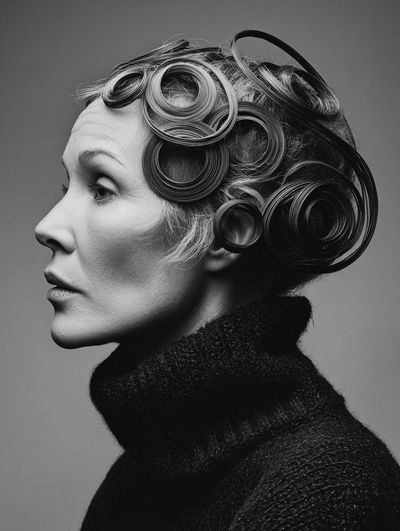 Elegant Profile — Black-White Print. poster