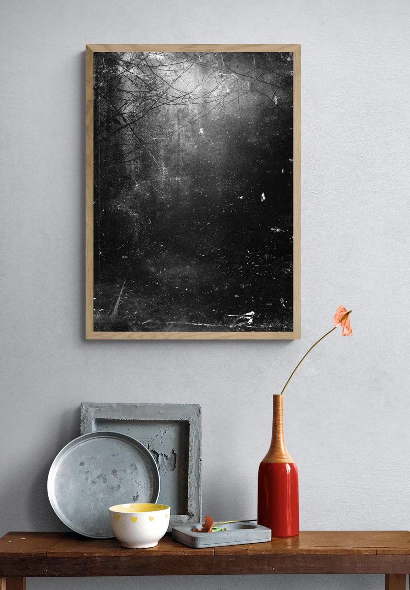Misty Forest — Black-White Print. — room view 3