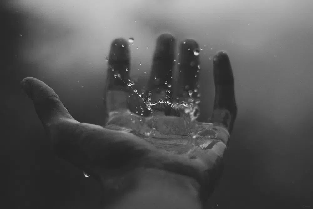 Water Splash — Black and White Photography Poster. poster detail