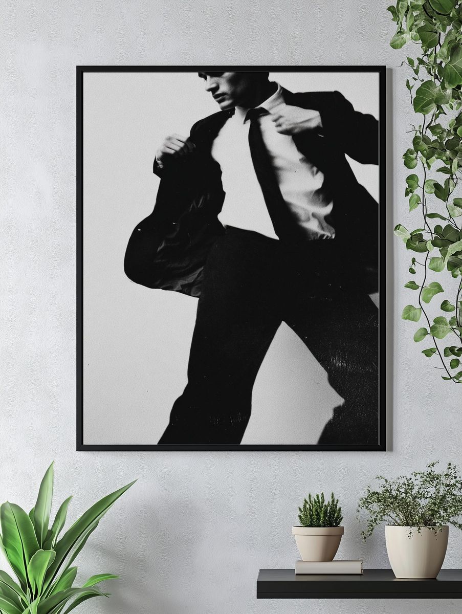 Elegant Man in Suit — Black and White Print. — room view 4