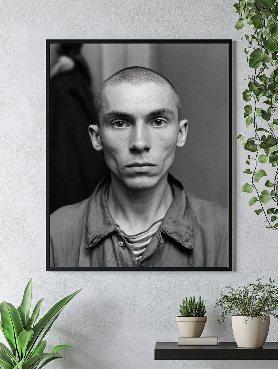Black and White Portrait Poster. — room view 4