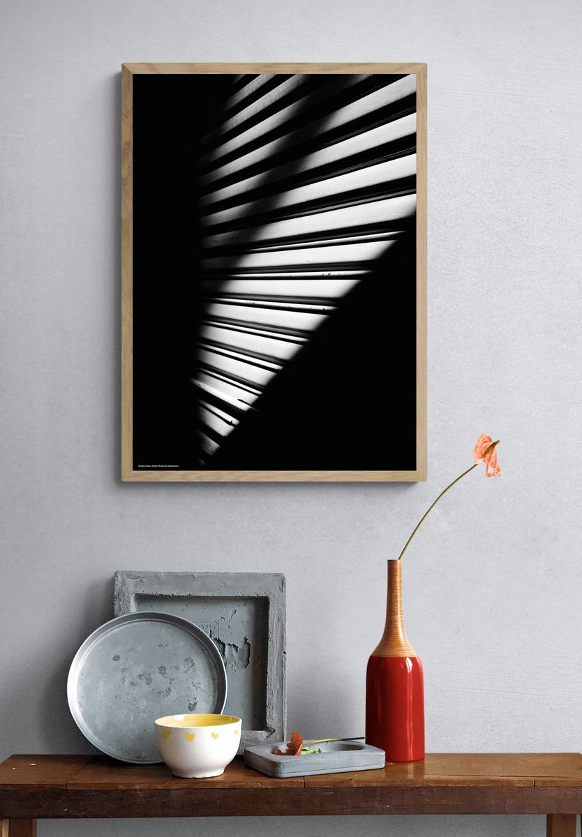 Shadows and Light — Black-White Photography Poster. — room view 3