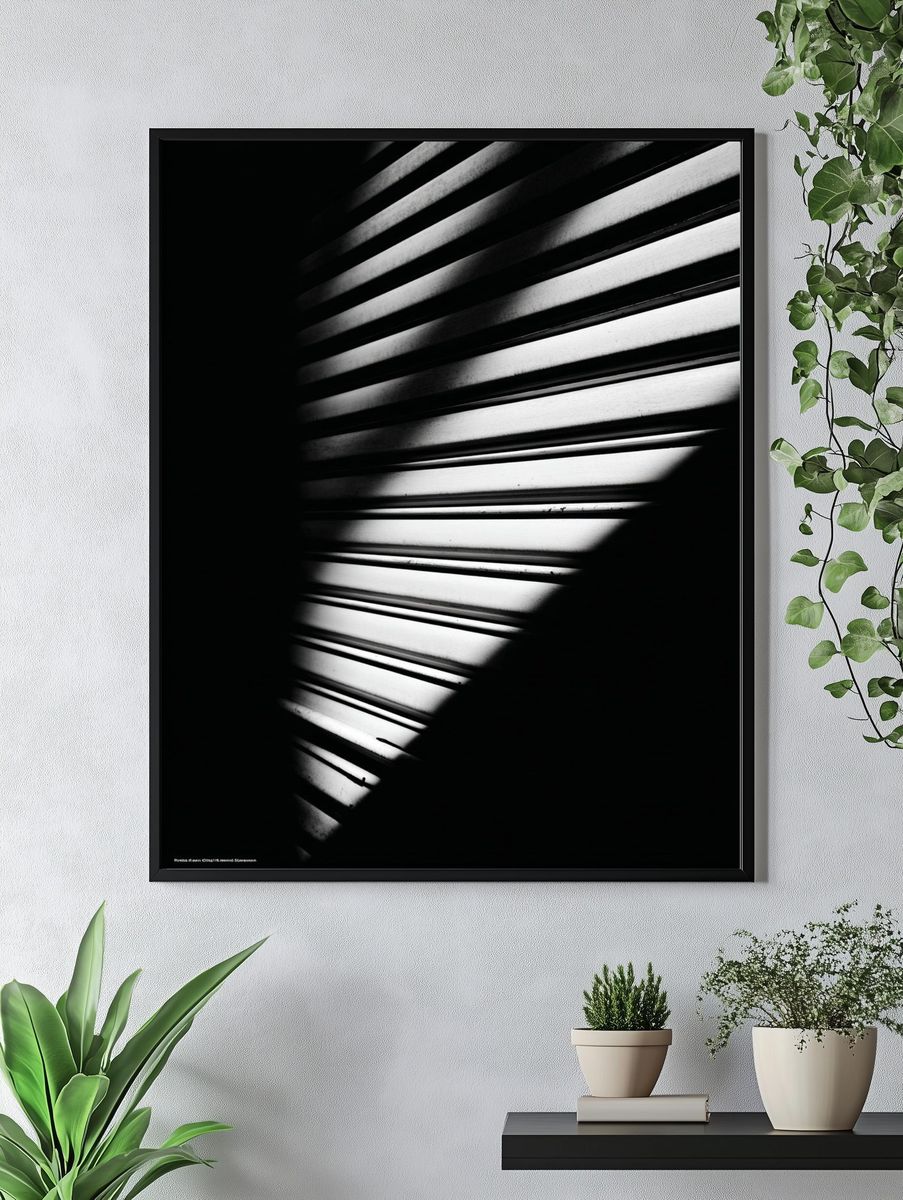 Shadows and Light — Black-White Photography Poster. — room view 4