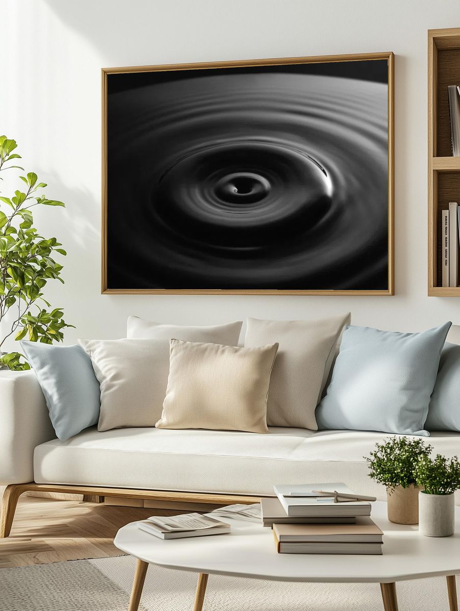 Black Water Ripples — Photography Print. — room view 2