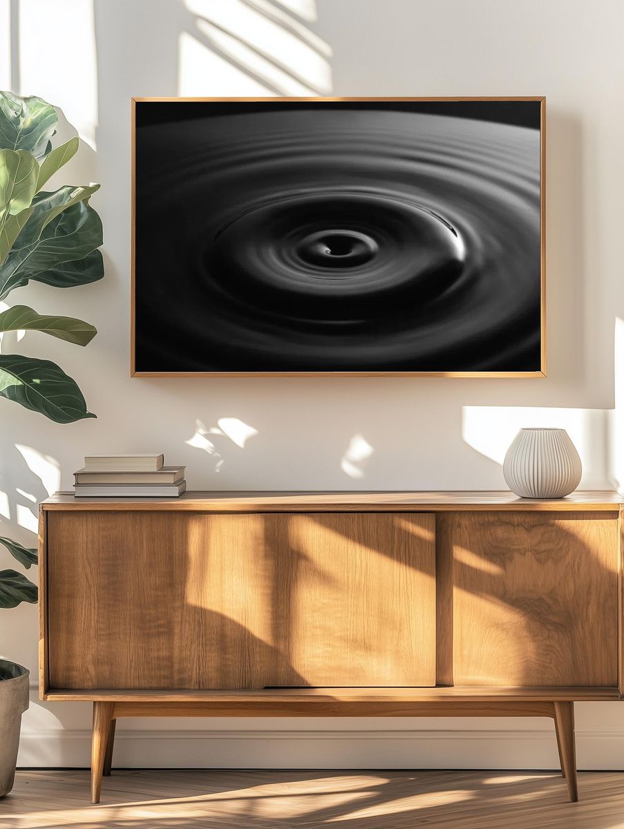 Black Water Ripples — Photography Print. — room view 3