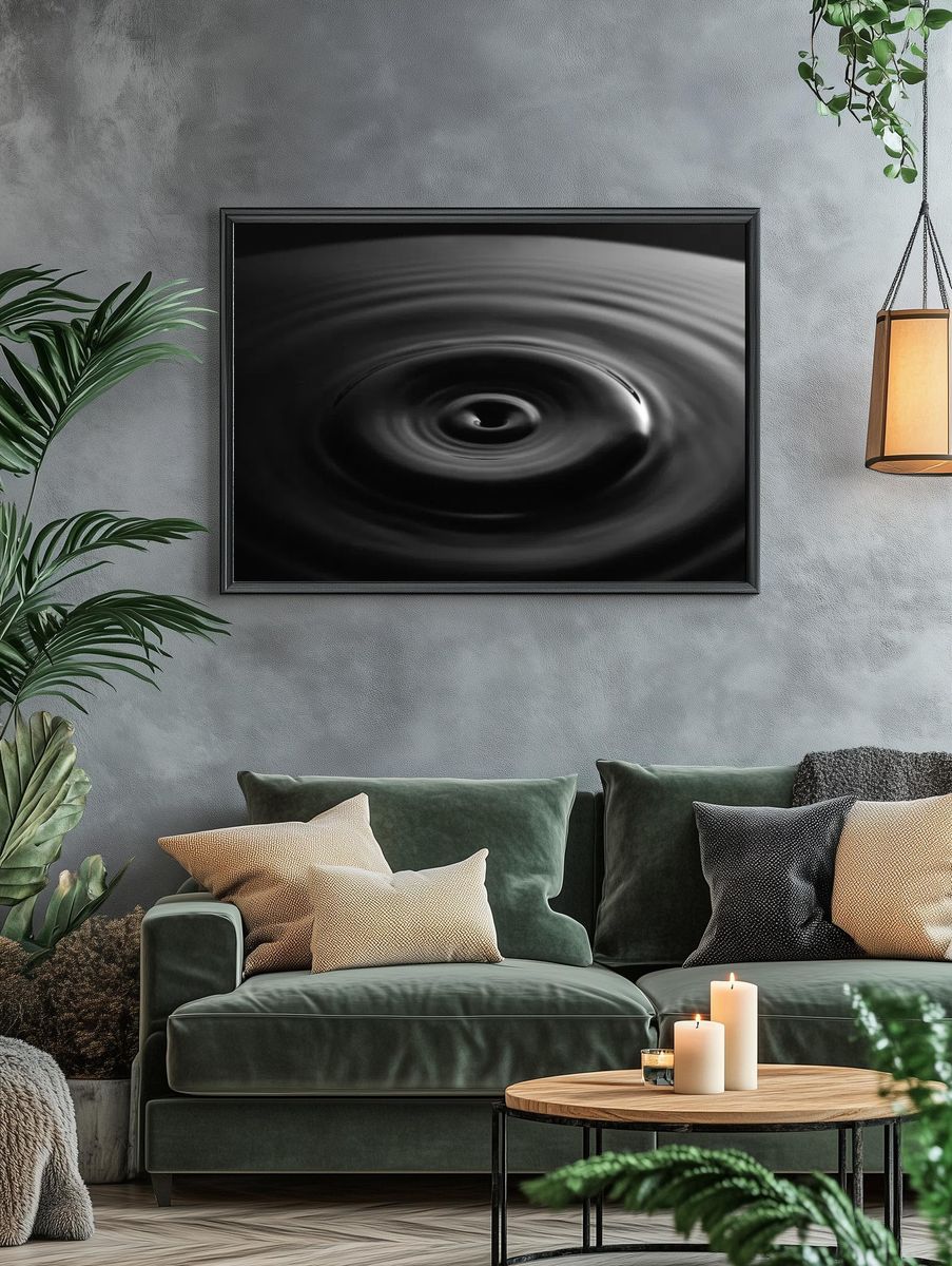 Black Water Ripples — Photography Print. — room view 4