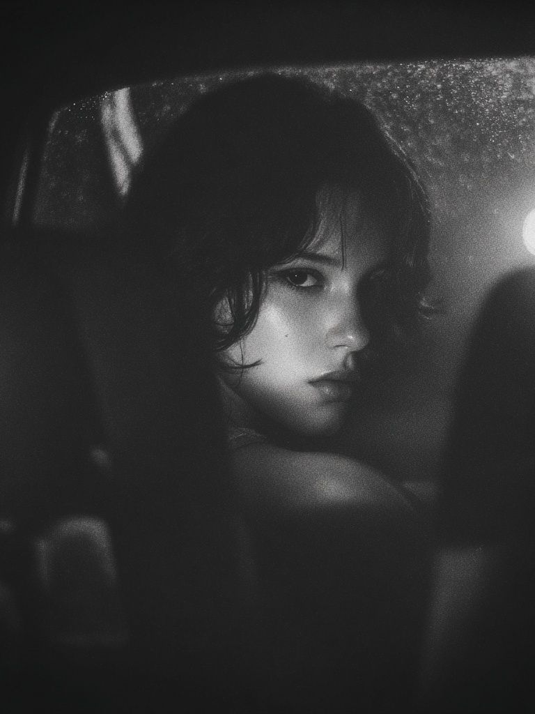 Mysterious Portrait — Black and White Print. poster — photography art
