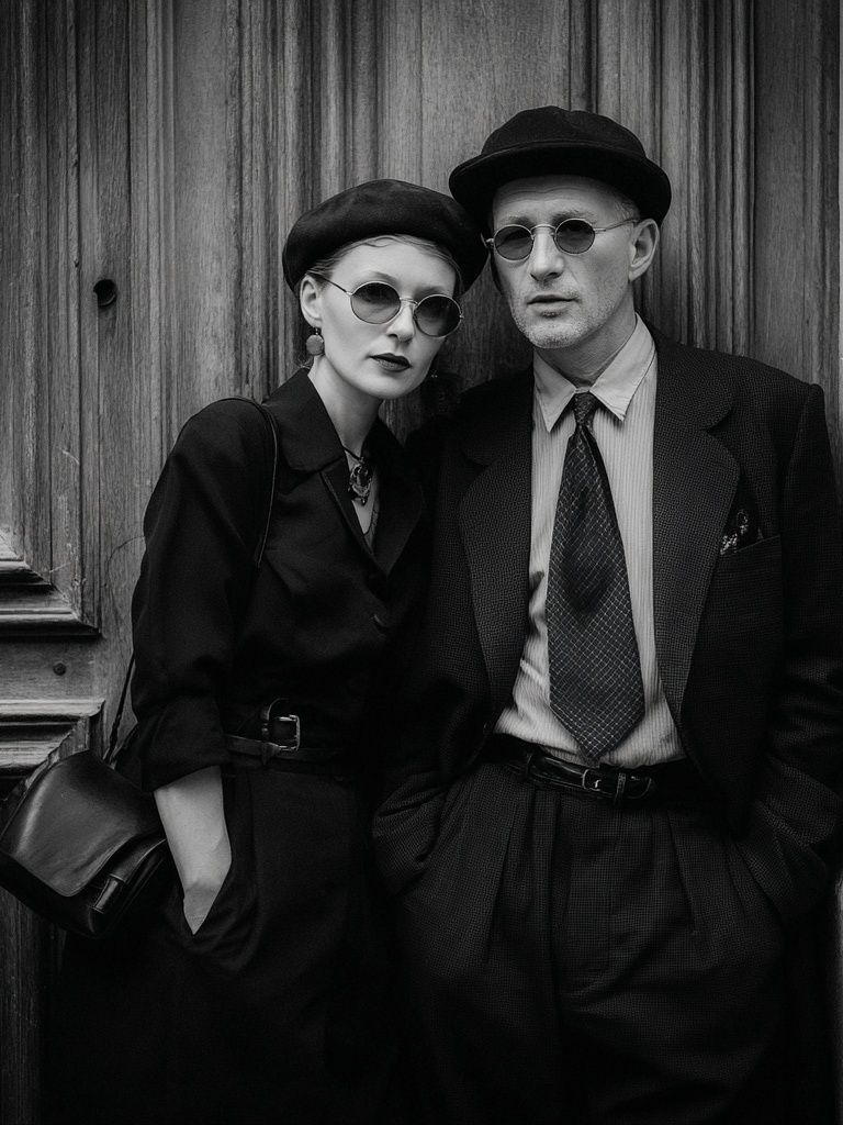Elegant Couple in Black and White Photography Poster. poster detail
