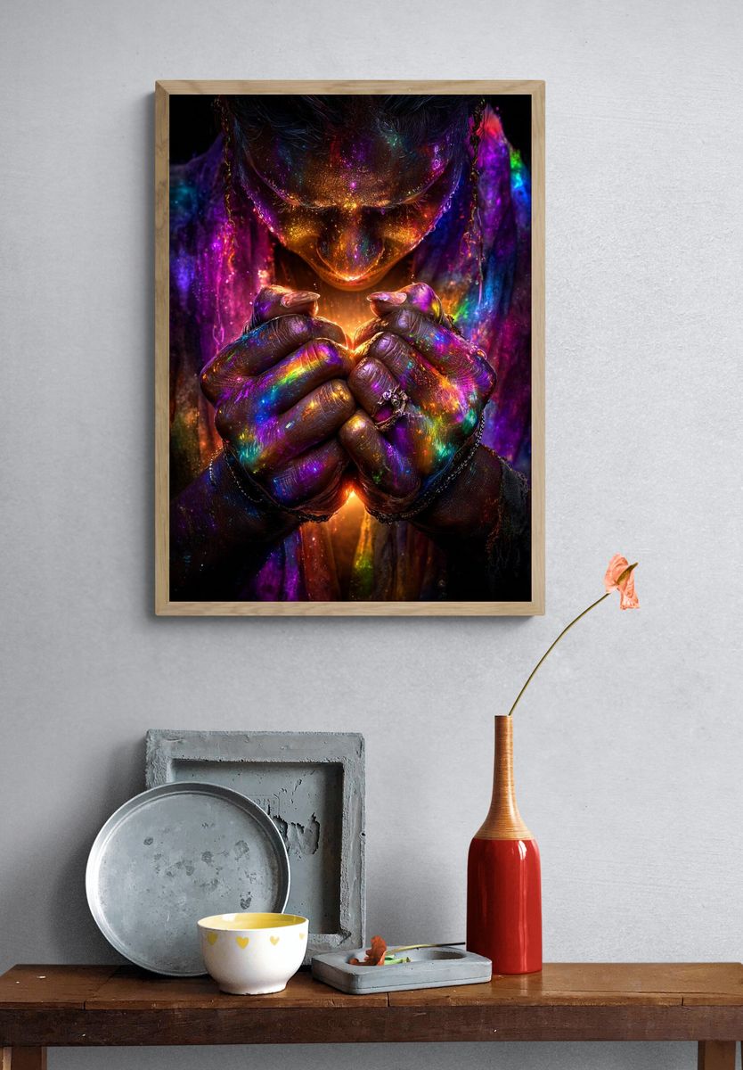 Cosmic Hands — Fine Art Print. — room view 3