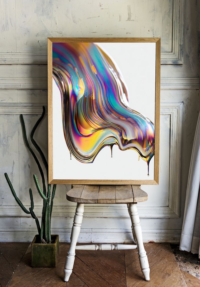 Colorful Abstract Fluid Art Poster. room preview