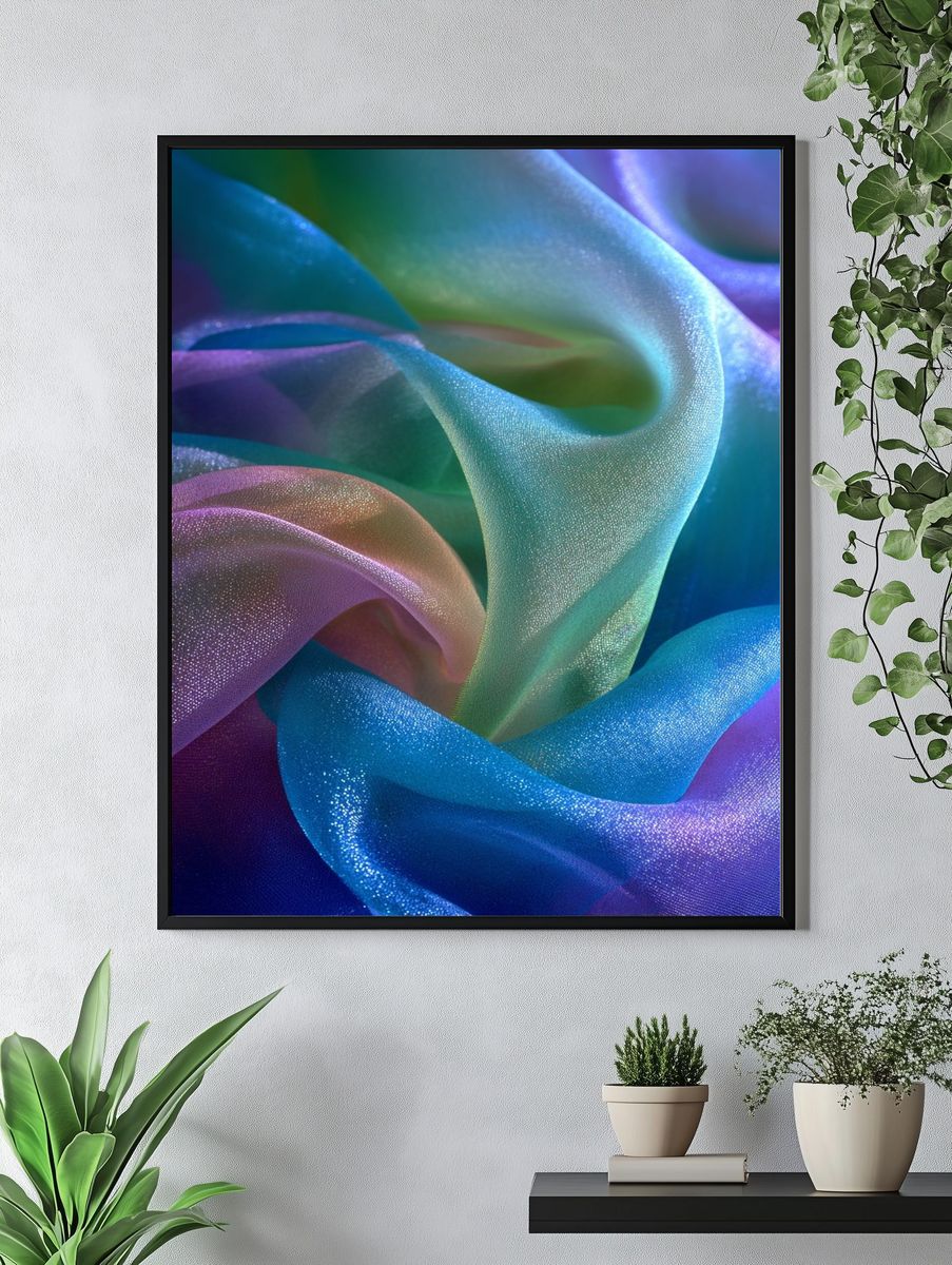Colorful Silk Fabric Abstract Poster. — room view 4