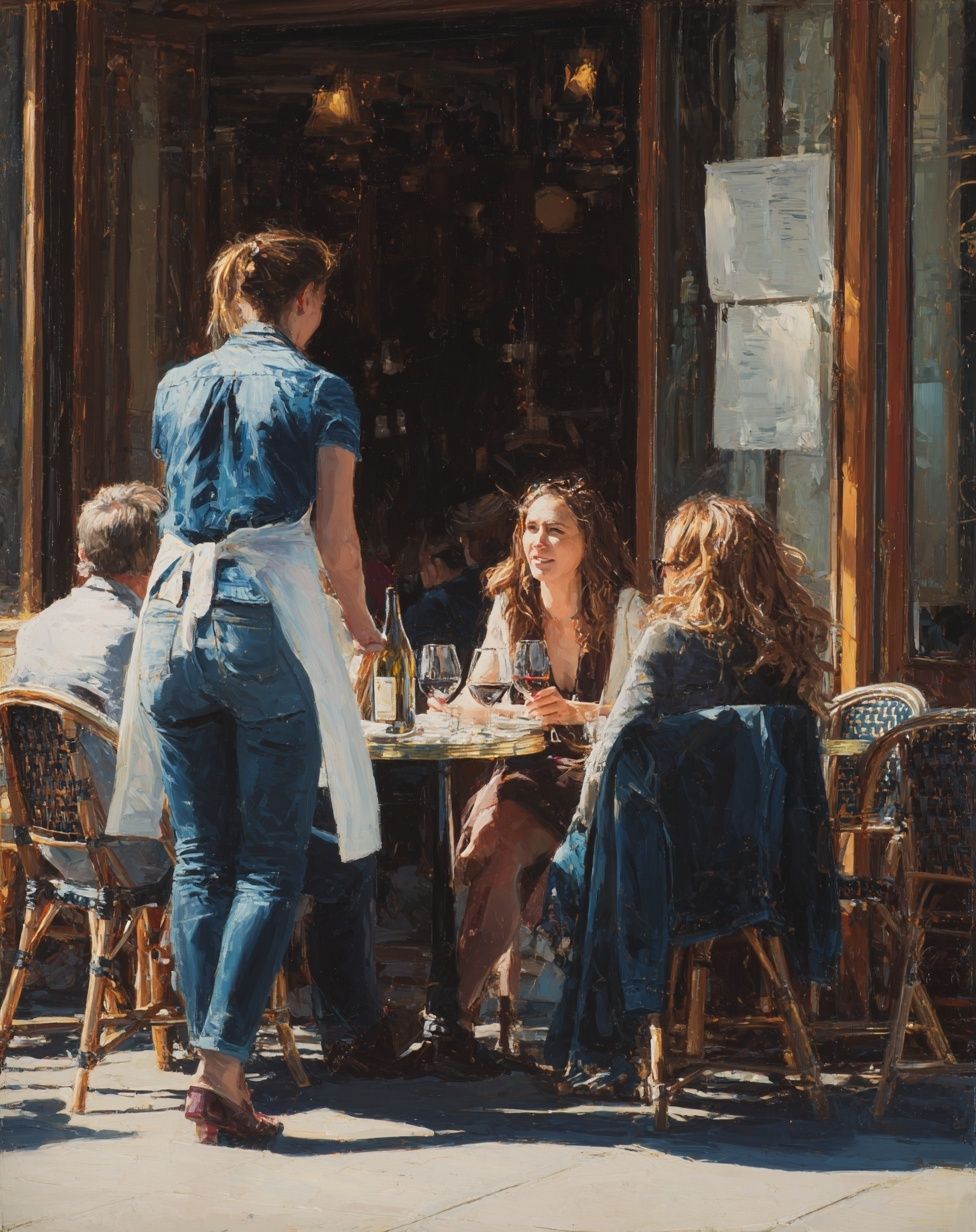 Café Scene — Fine Art Print. poster — fine-art art