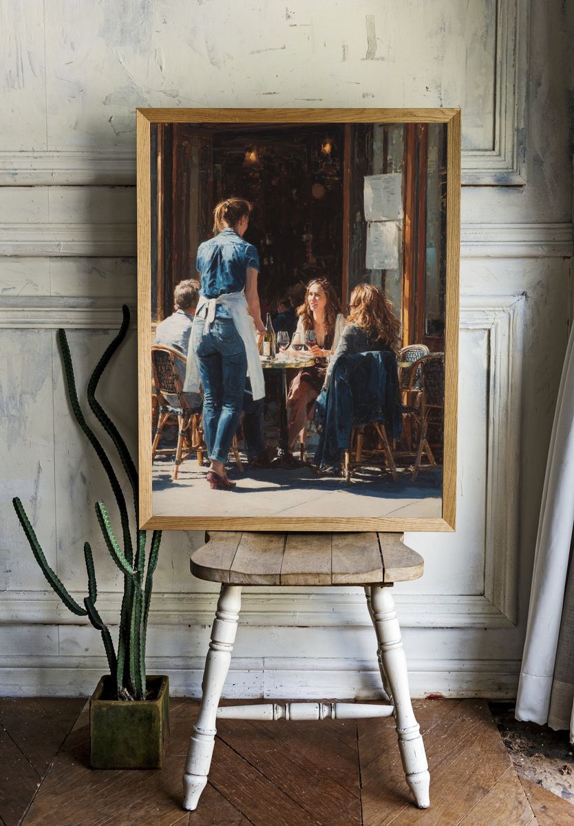 Café Scene — Fine Art Print. room preview