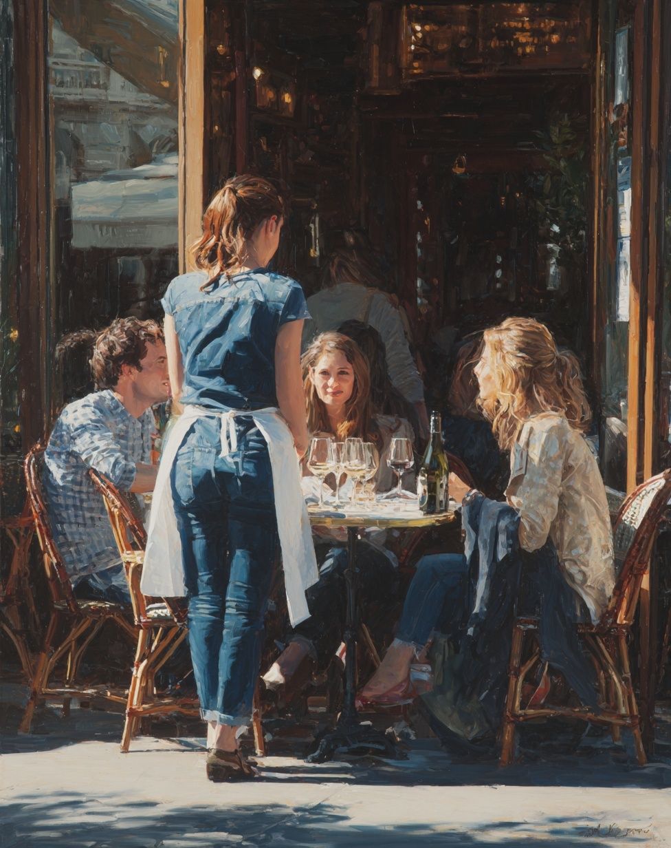 Café Gathering — Fine Art Print. poster — fine-art art
