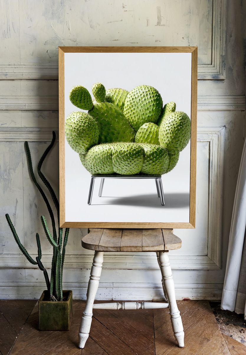 Cactus Chair Surrealism Print room preview