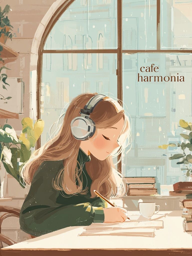 Cafe Harmonia — Illustration Print. poster detail