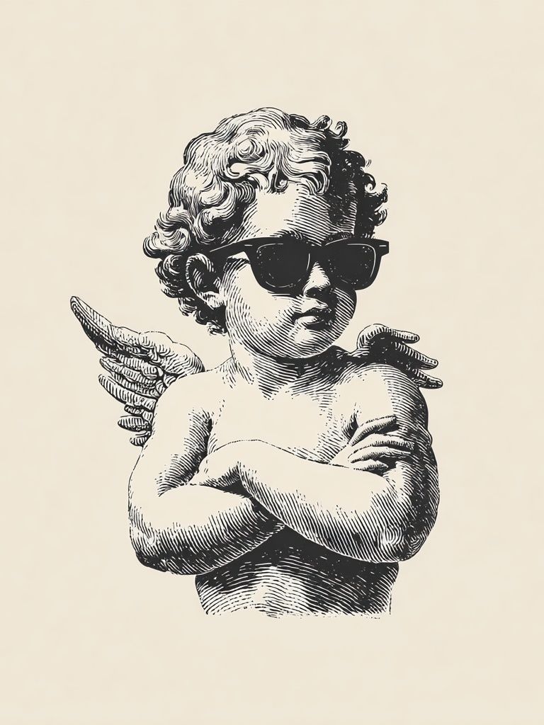 Cool Angel — Vintage Print. poster — vintage art
