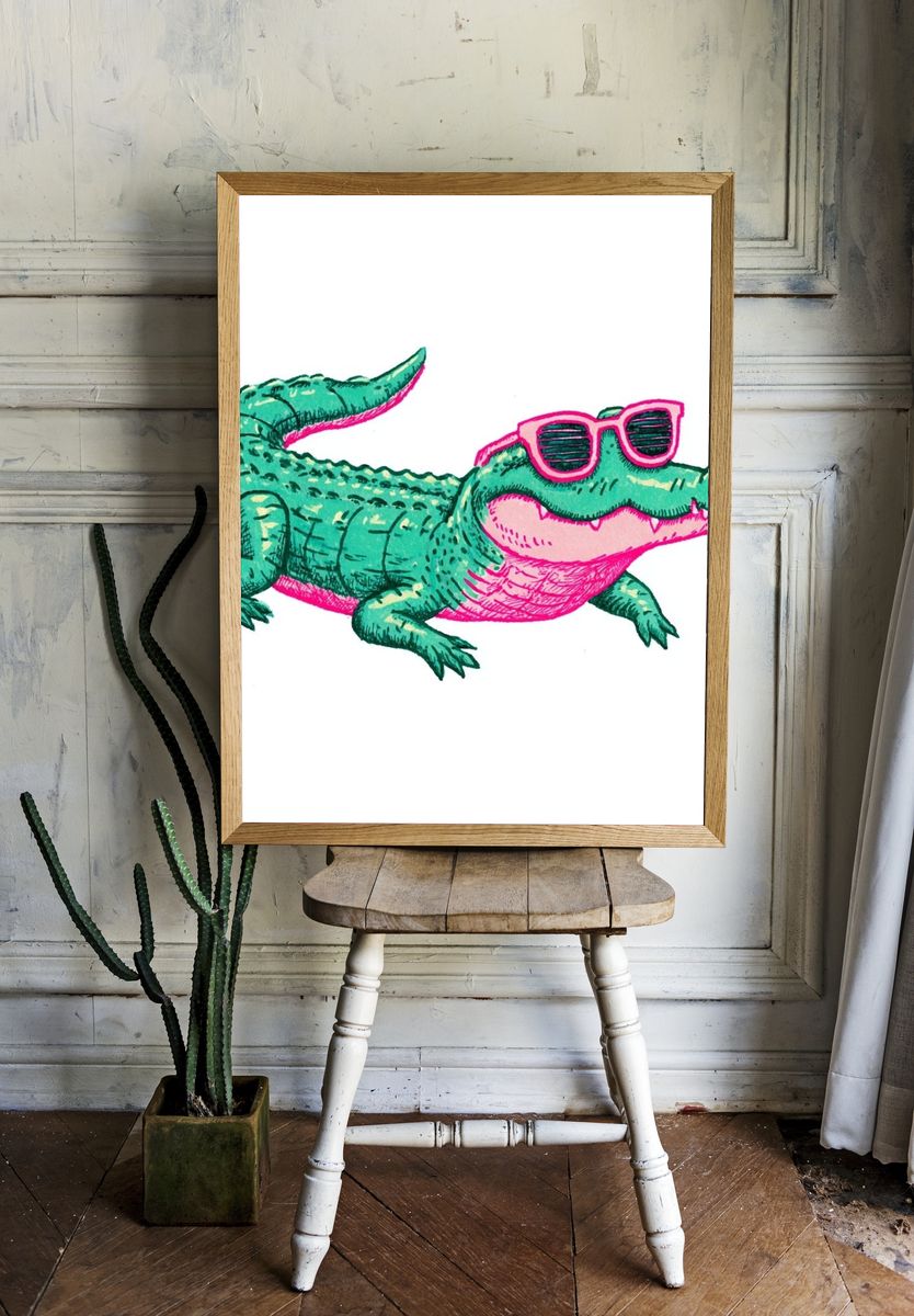 Cool Alligator — Cartoon Print room preview