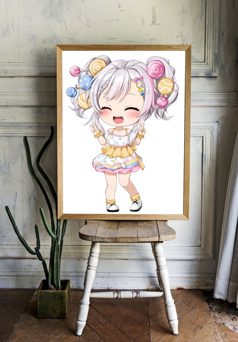 Cute Candy Girl — Anime Print room preview