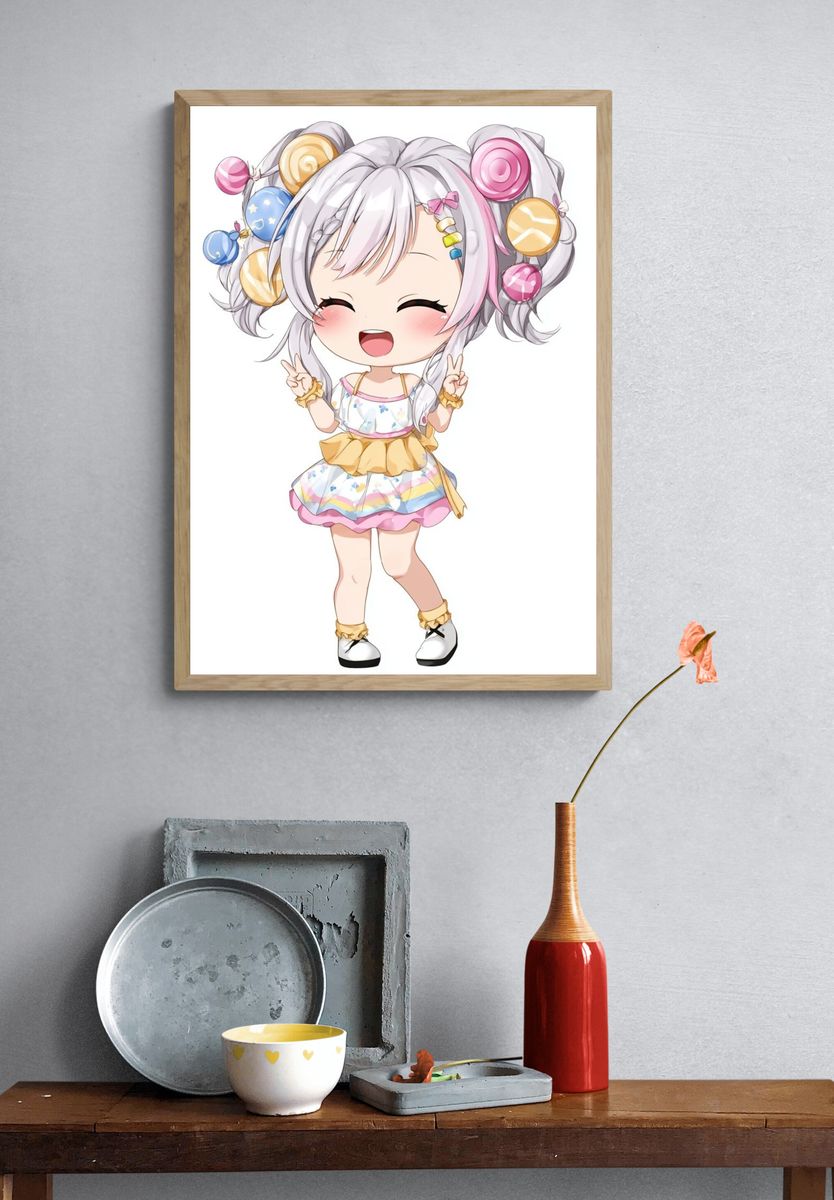 Cute Candy Girl — Anime Print. — room view 3