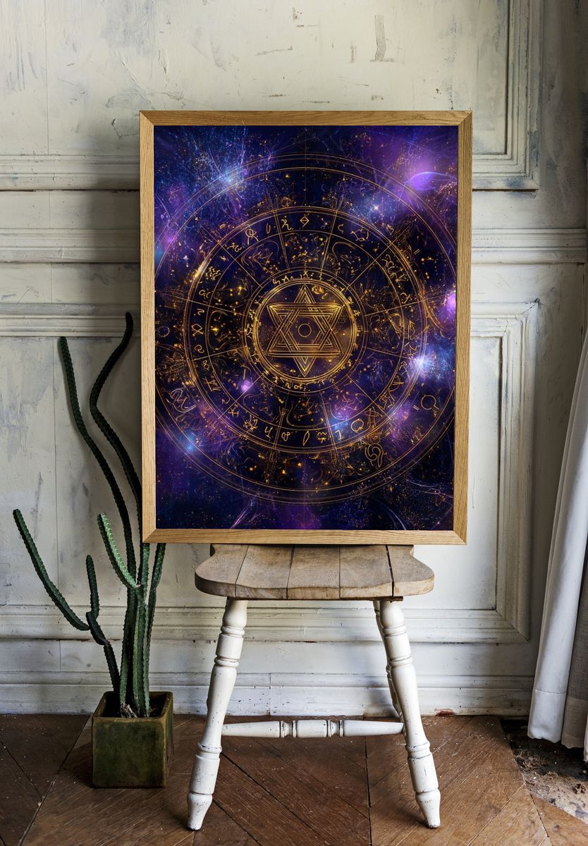 Cosmic Astrology Mandala — Digital Art Print room preview