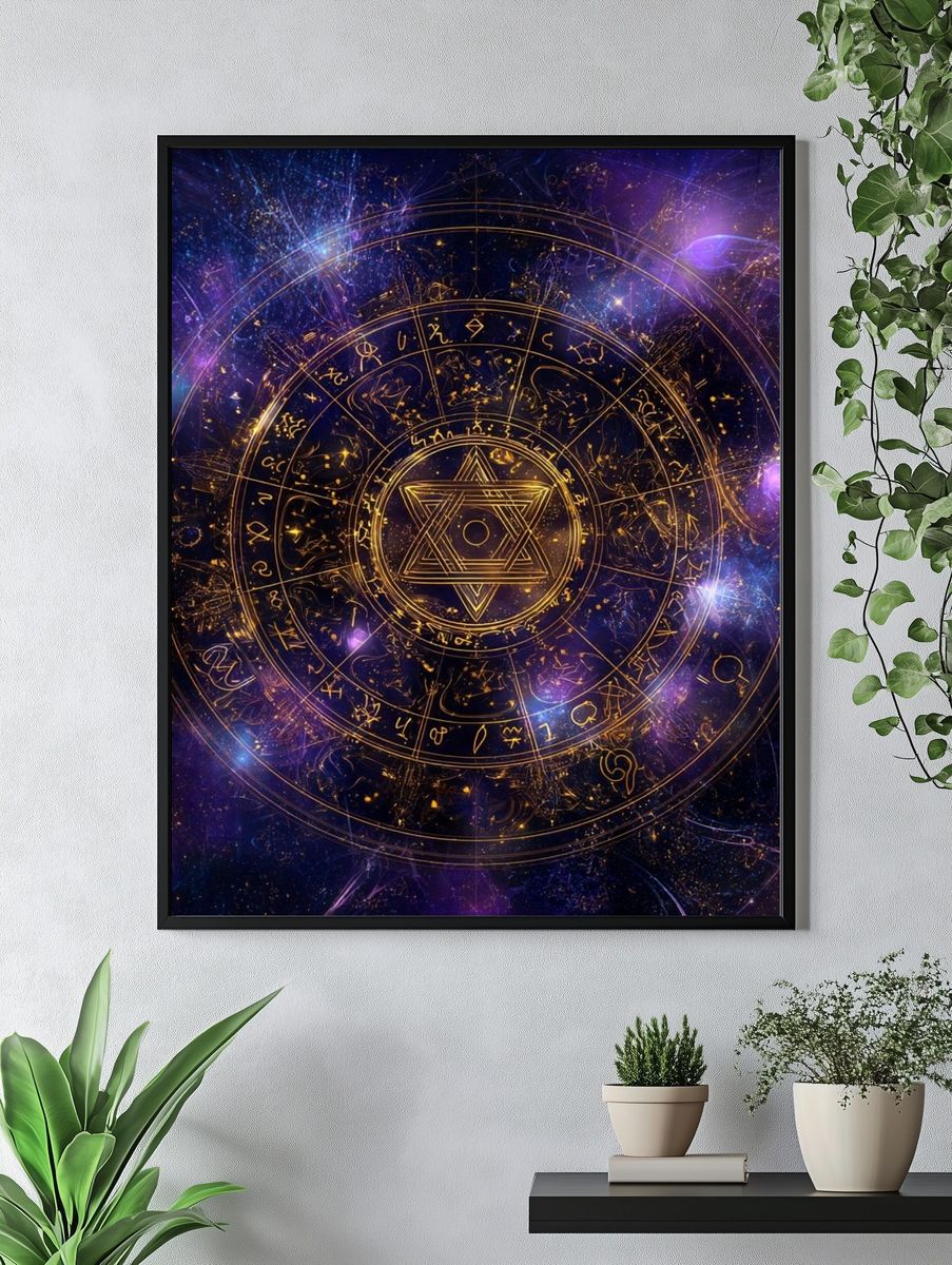 Cosmic Astrology Mandala — Digital Art Print. — room view 4