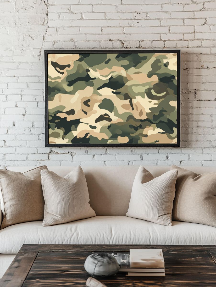 Camouflage Pattern Abstract Print room preview