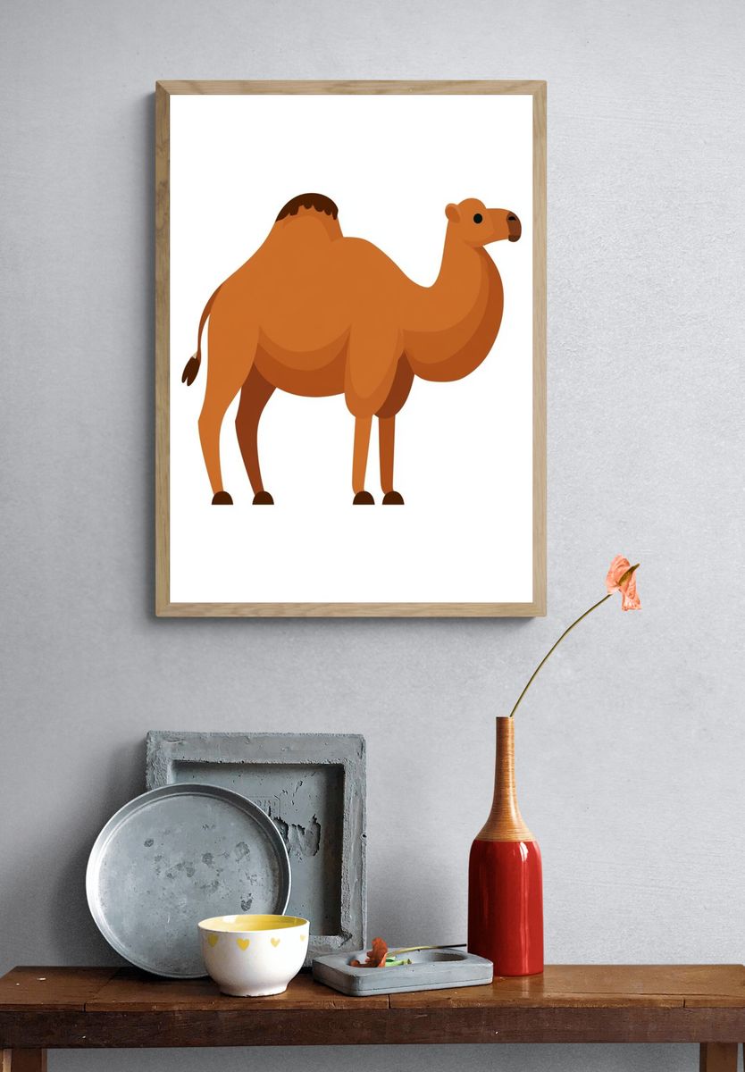 Camel Illustration Poster. — room view 3