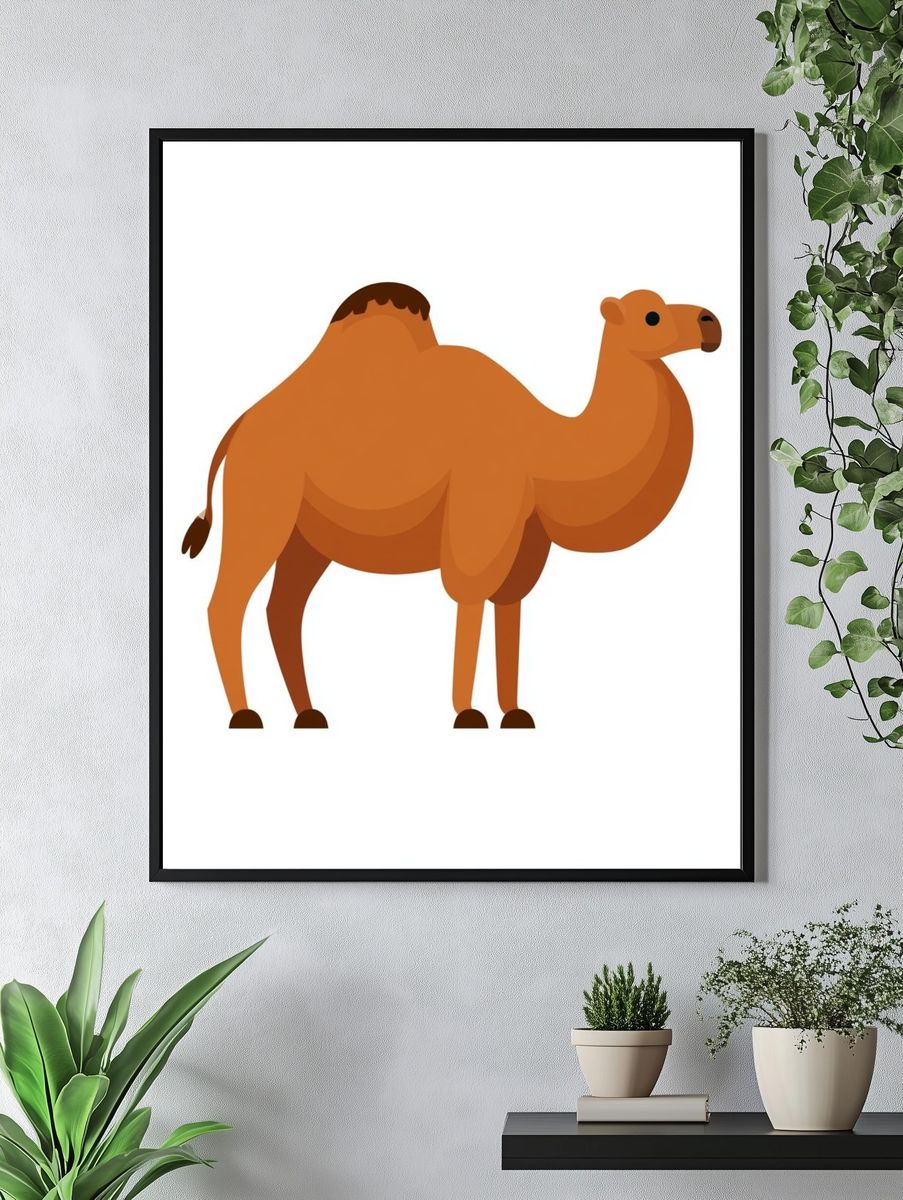 Camel Illustration Poster. — room view 4