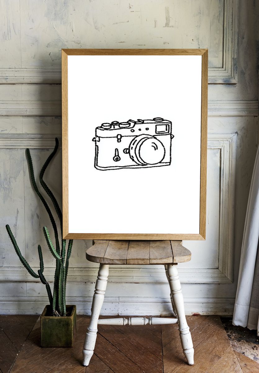 Camera Line-Art Poster room preview