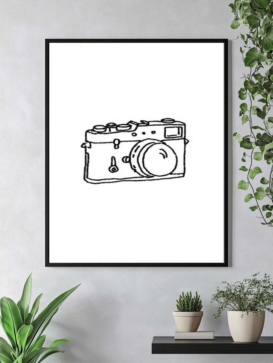 Camera Line-Art Poster. — room view 4